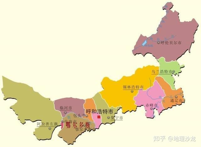 内蒙古盟市分布地图图片