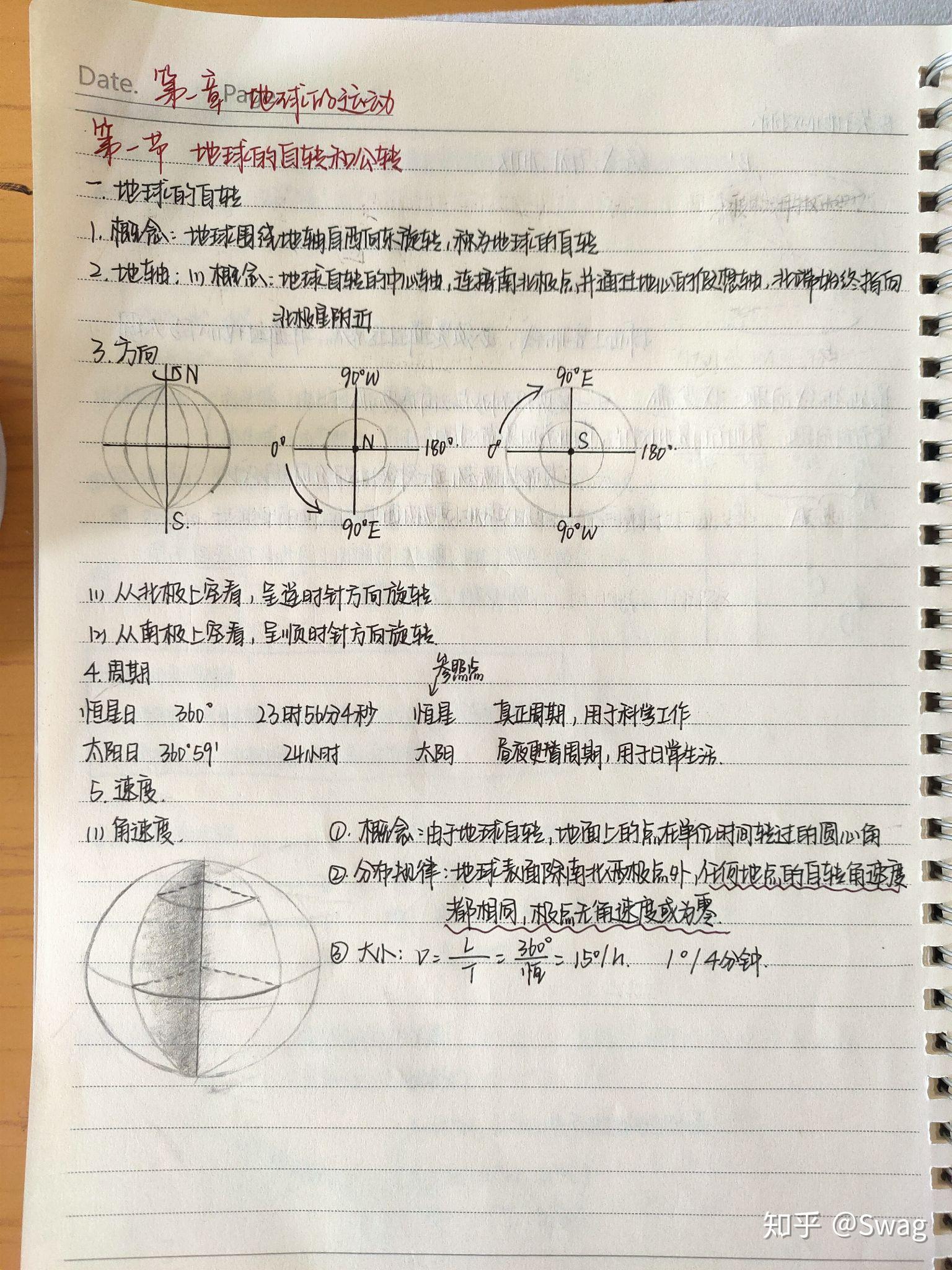 高中地理选修一笔记 地球的自转和公转 - 知乎