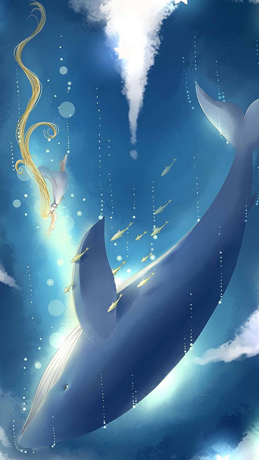 卡通手绘-鲸鱼-好图网