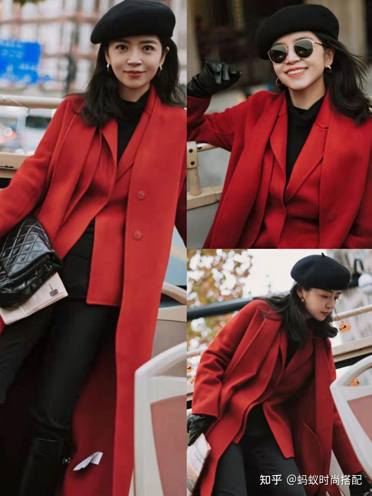 年末就要穿开运红大衣经典红黑搭配搭出你的新年首秀