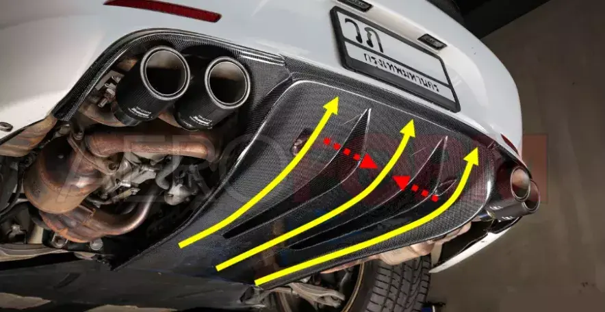 如果说尾翼和涡流发生器是从"他山"上搬过来的石头,扩散器则属于内部