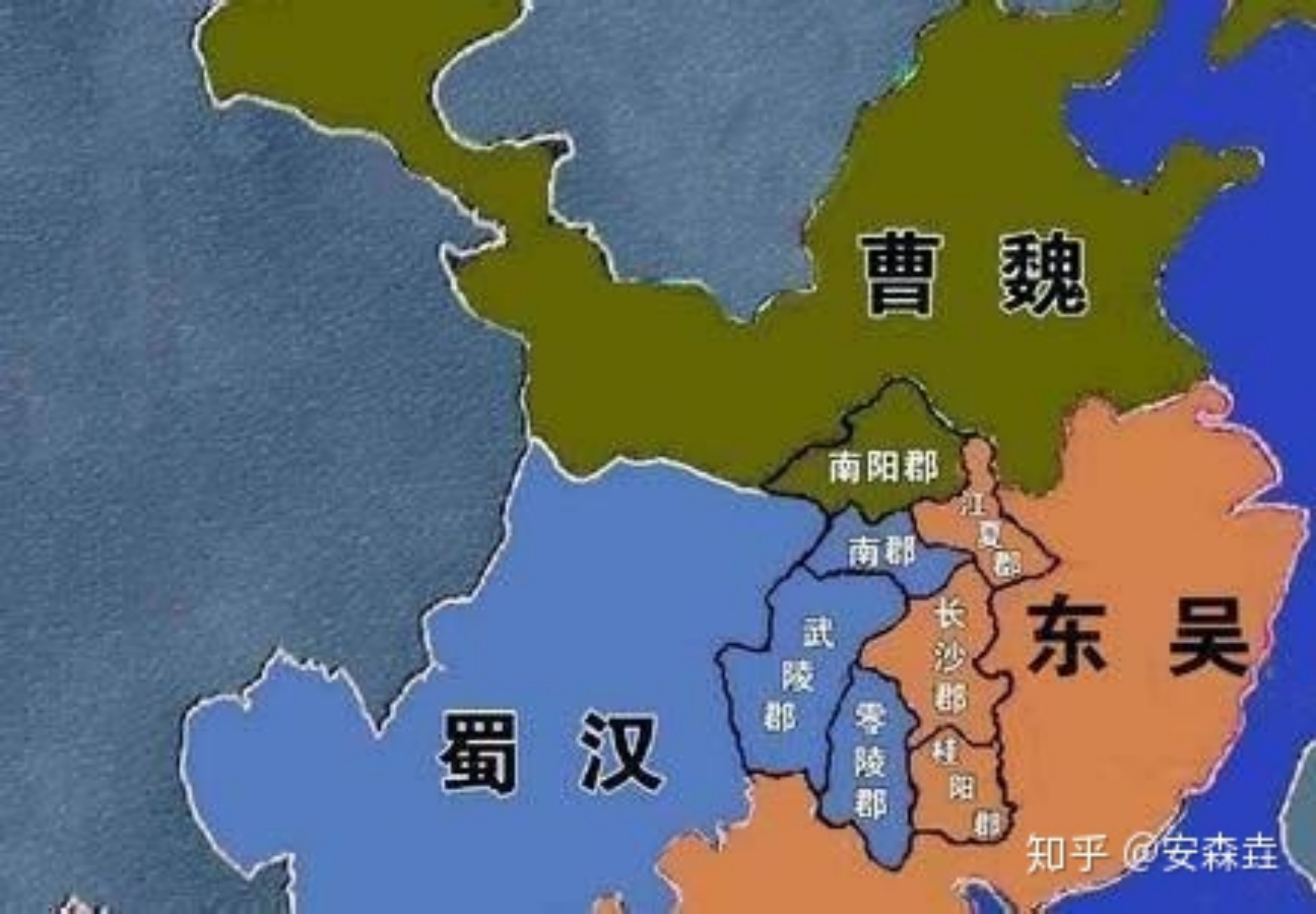 图 29：荆州的七个郡示意图