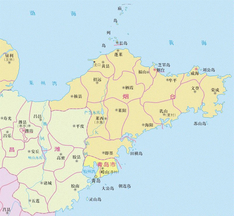 山东半岛高清地图图片