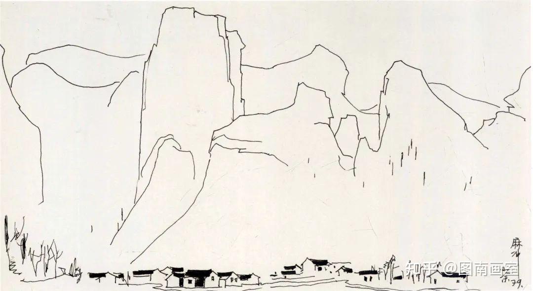 名家作品分享吴冠中笔下黑白与线条交织的世界极具形式美感