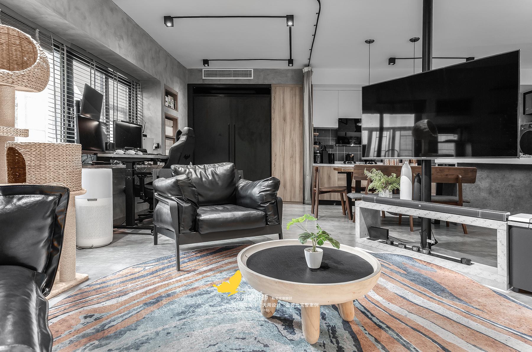 案例70㎡工业风改动两面墙实现全开放式空间设计