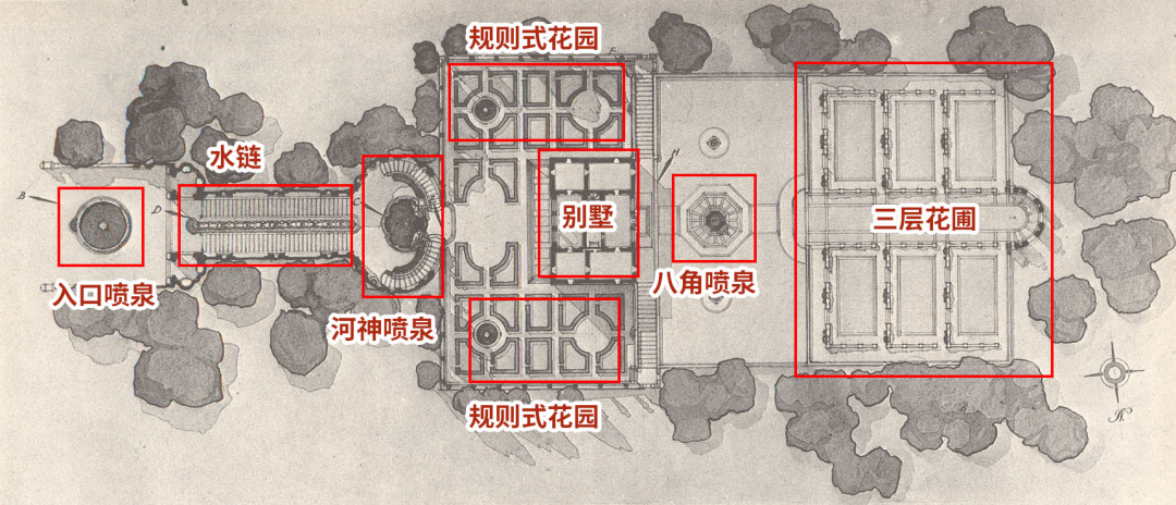 法国凡尔赛花园平面图图片