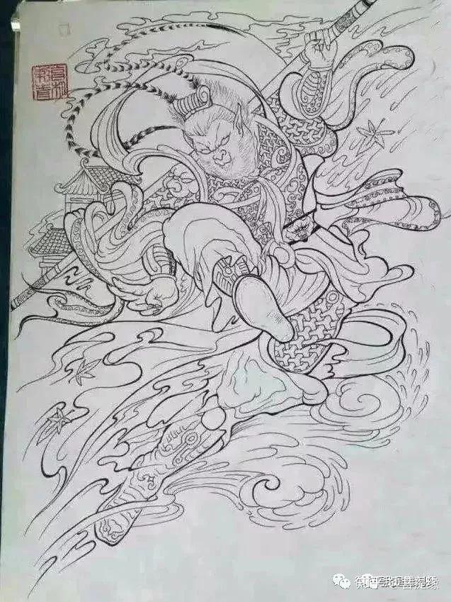 超级霸气的孙悟空雕刻手稿素材,不要错过了