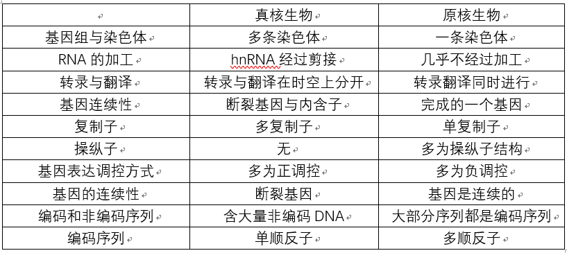 c 结构基因中没有内含子;b 结构基因为多顺反子;a 功能相关的几个