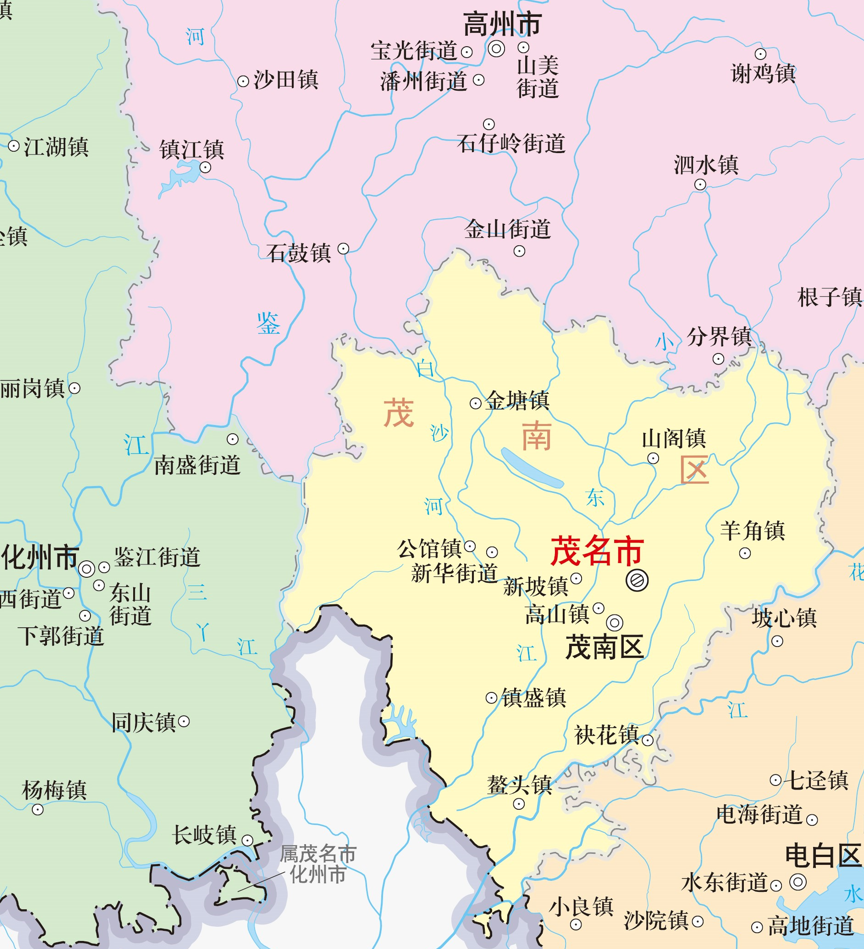 图文解读茂名市行政和地理含5个县区2023年高清地图