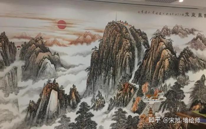 墙体彩绘的形式也是有很多种的,比如说山水画墙绘,动漫墙绘,国画墙绘