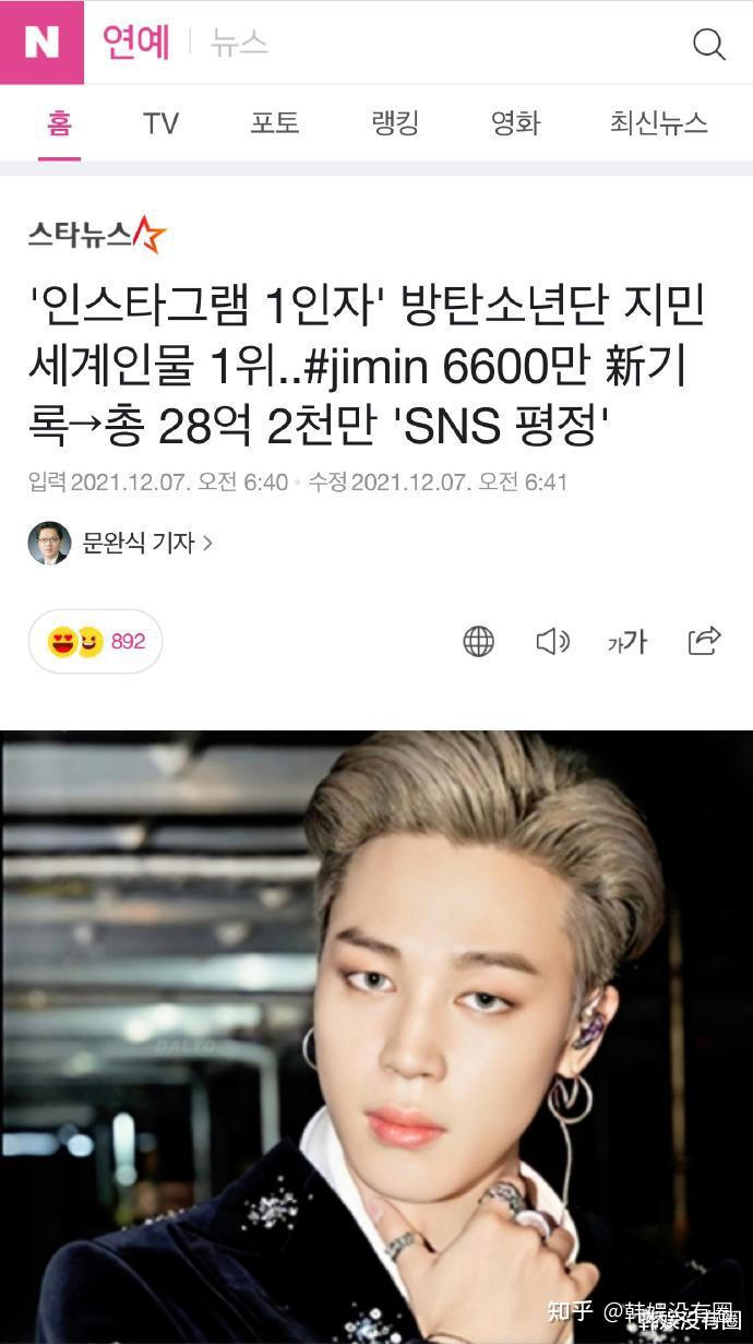ins王者防弹少年团朴智旻创新纪录6600万提及量引关注
