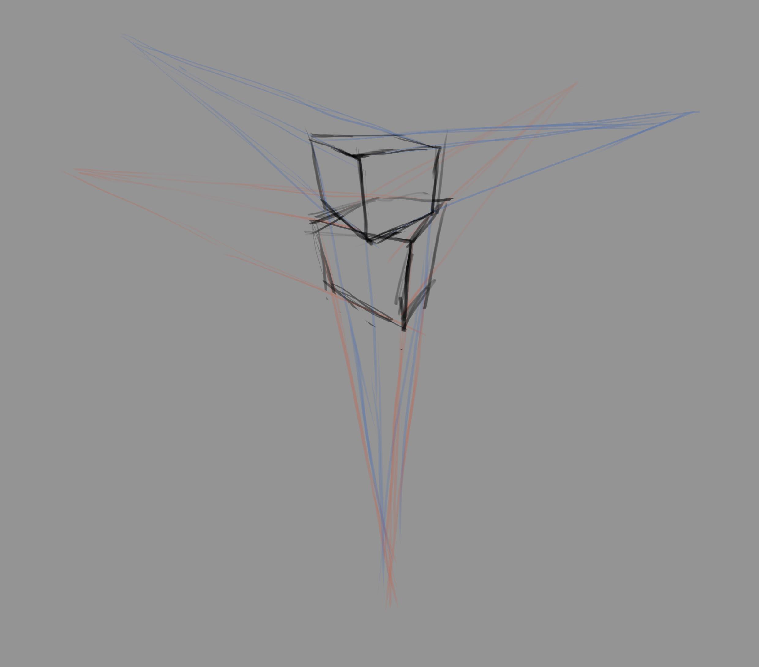 一张画按成角透视,最多有几个消失点?(图2)