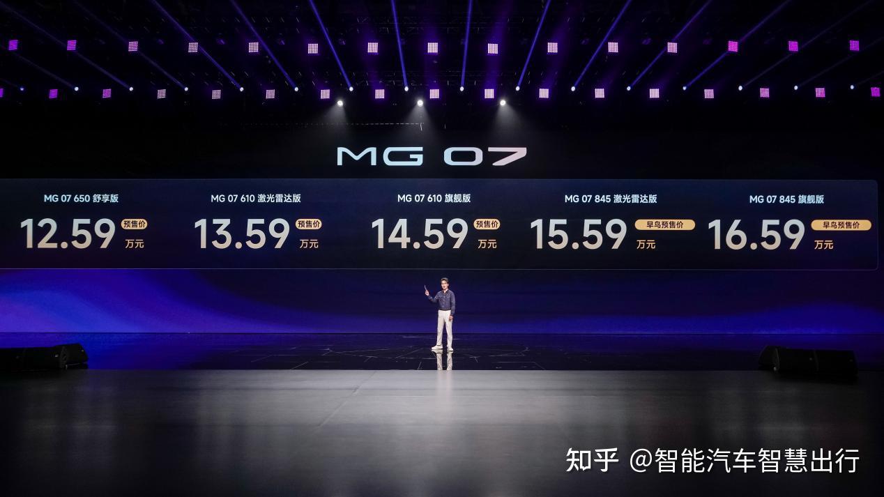 12.59万起预售,MG07把845Km续航、800V、激光雷达和电磁悬架塞进了15万级