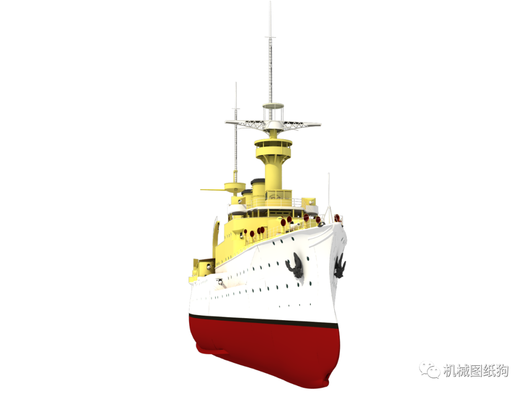 海洋船舶莱比锡号轻巡洋舰模型3d图纸rhino设计附stp