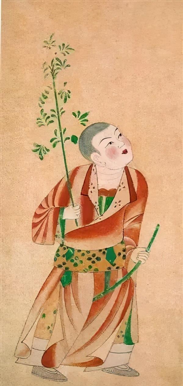 可以看到一幅反映一千多年前古代少年儿童骑竹马游戏的画面