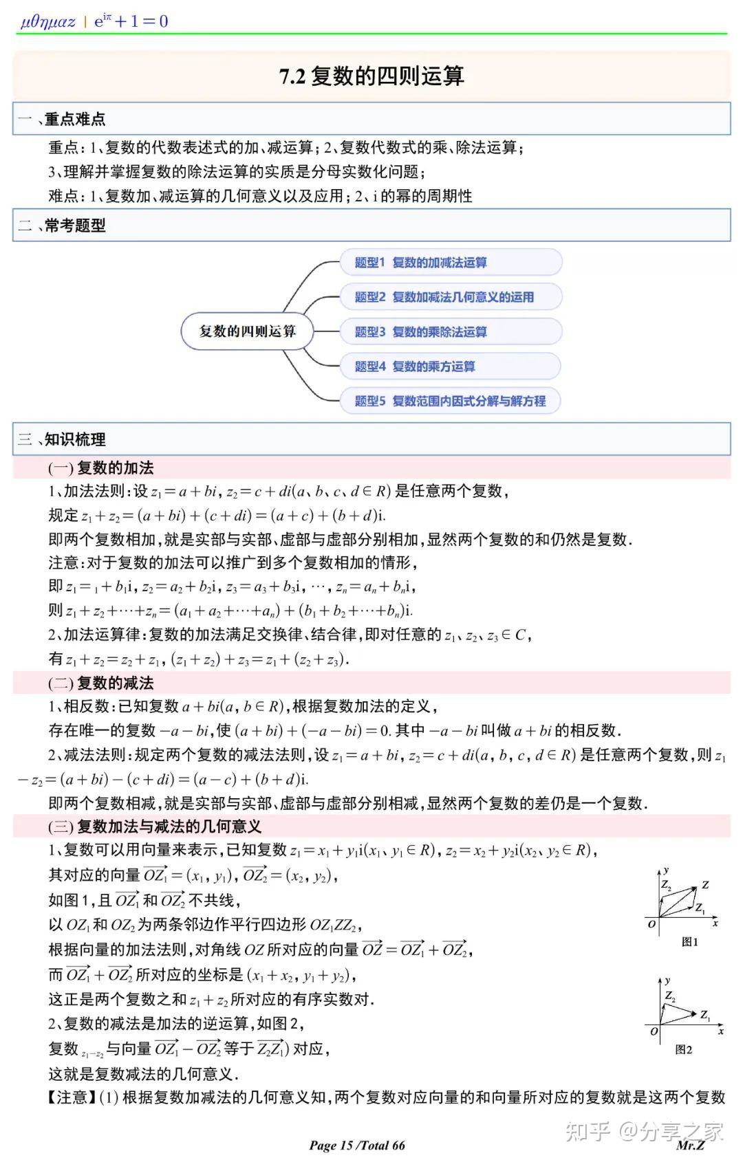高中数学复数的四则运算重难点总结 - 知乎