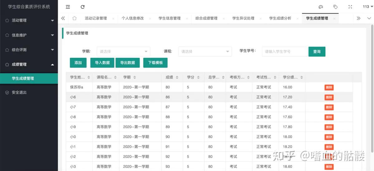 ssm学生综合素质评价系统