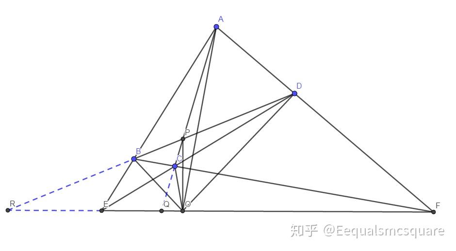 由完全四邊形性質,p,q調和分割ac,p,r調和分割bd.