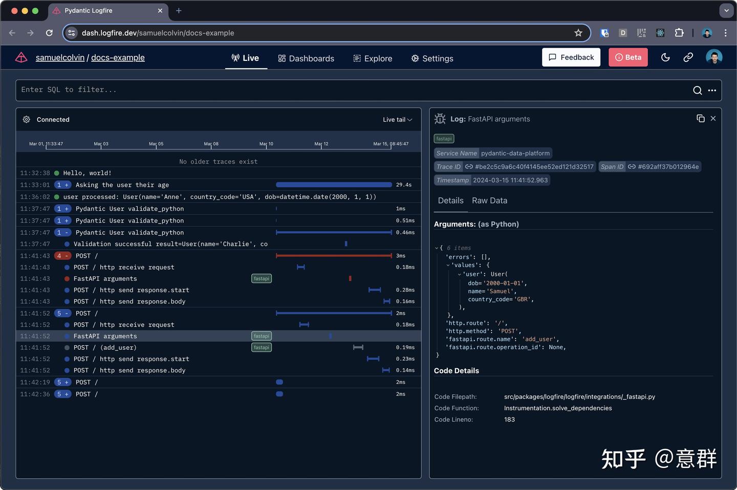  pydantic logfire python 
