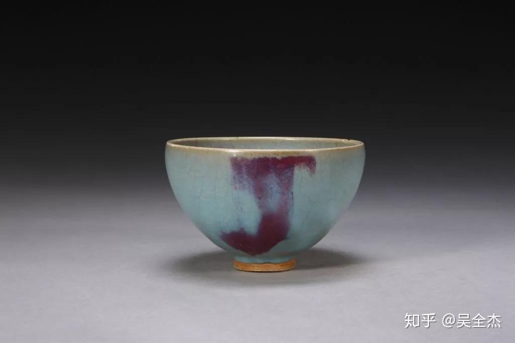 鈞窯天藍釉紫斑高足盃台 唐物 中国古玩 中国美術 A926 鈞窯天藍釉紫斑高足盃台 唐物 中国古玩 中国美術 A926