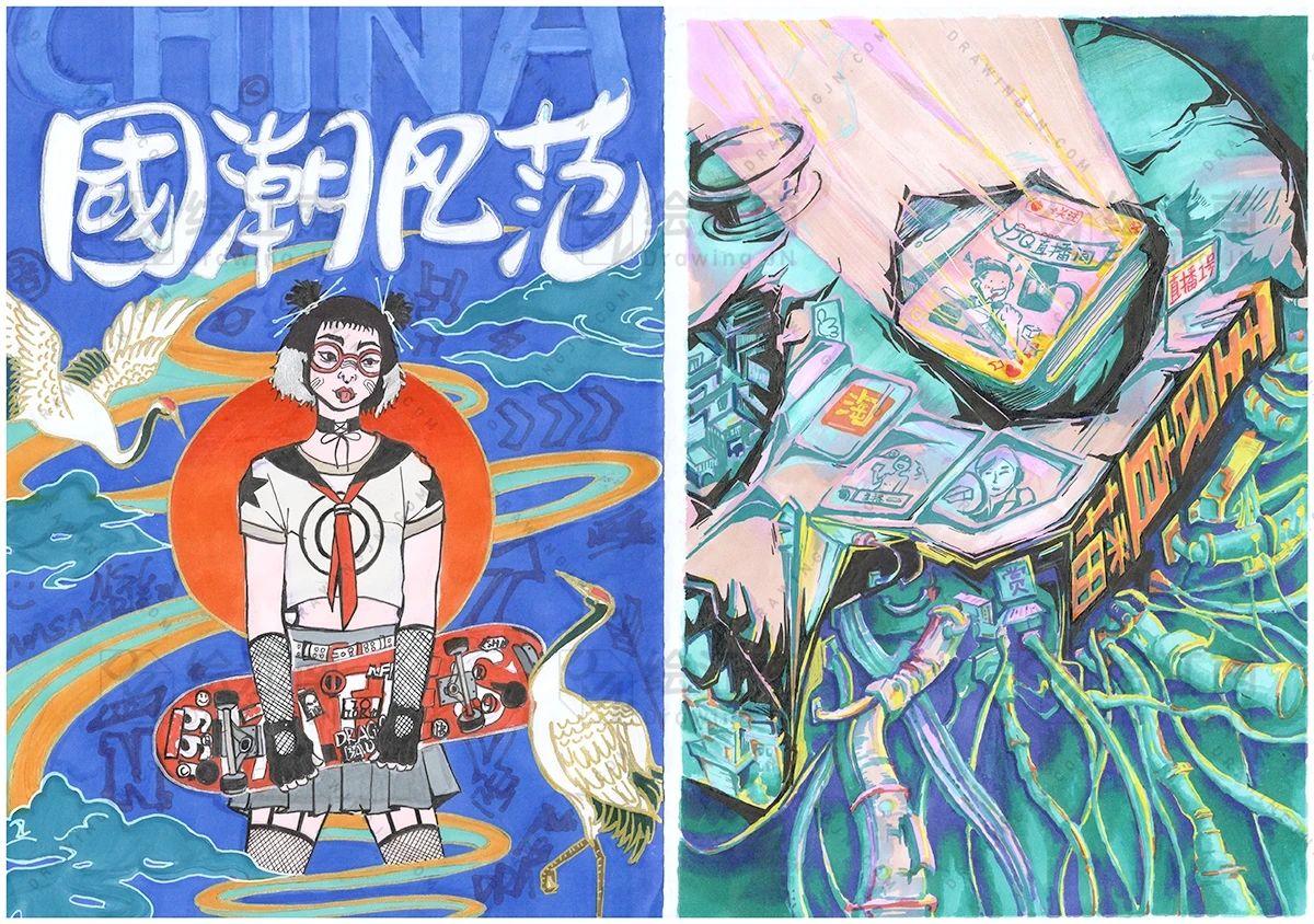 前辈足迹绘江南2020学年视觉传达手绘作业展示丨艺术设计考研设计考研