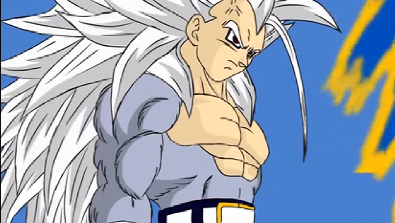 龙珠af:悟空战士超级赛亚人5的变身,吓坏了布罗利!