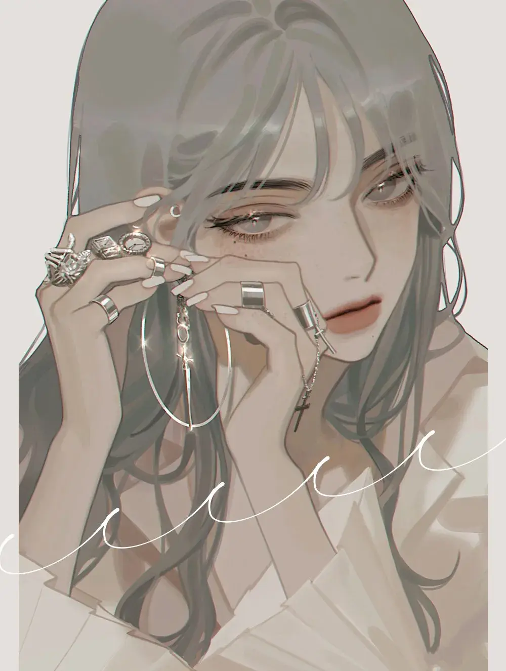 作品欣赏日常掰弯这个画师不简单笔下甜酷少女堪称一绝