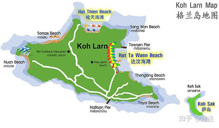 格兰岛在芭堤雅西侧,船程约45min,不仅有着浪漫明媚的海岛氛围,还能在