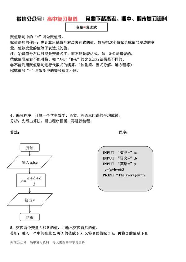【高考数学】高中数学必修三知识点总结（可下载）