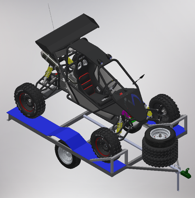 【卡丁賽車】kart-cross carretinha卡丁車及其拖車3d數模圖紙 stp格