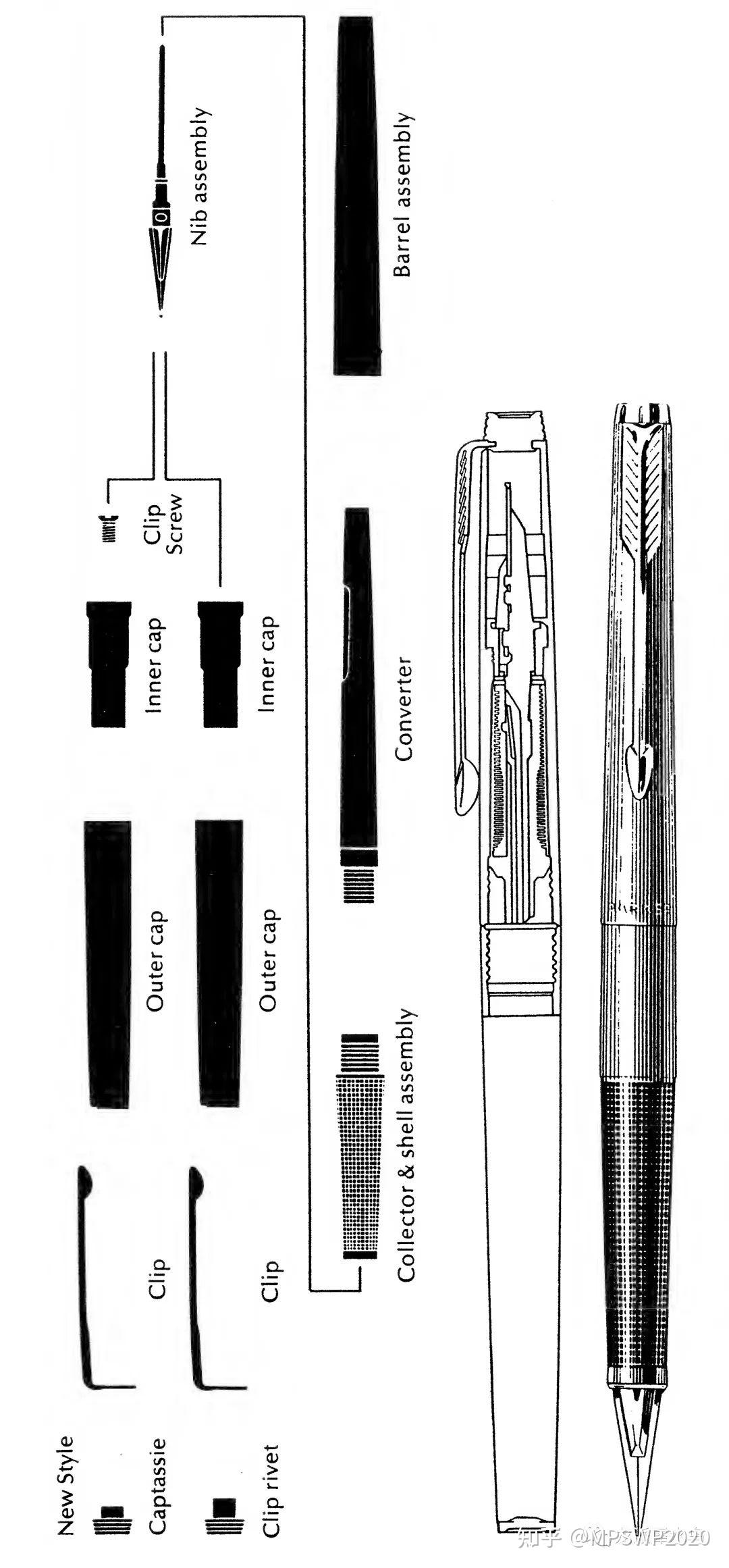 钢笔内部结构组装图图片