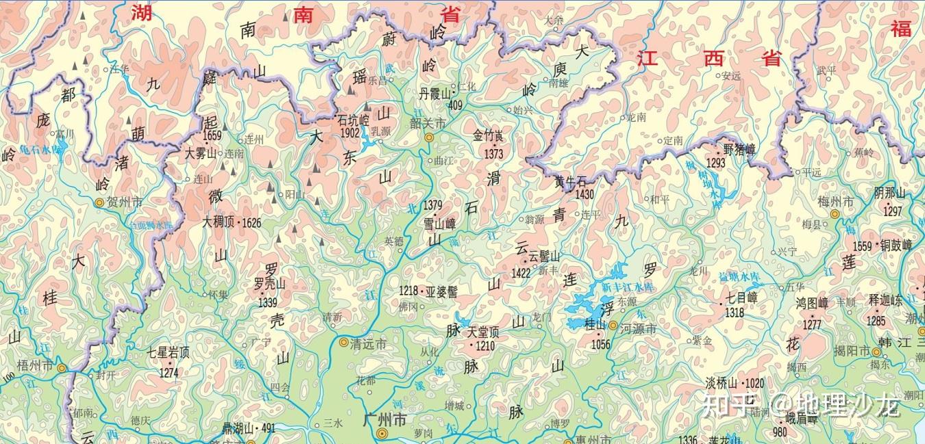 南方地区地形图山脉图片