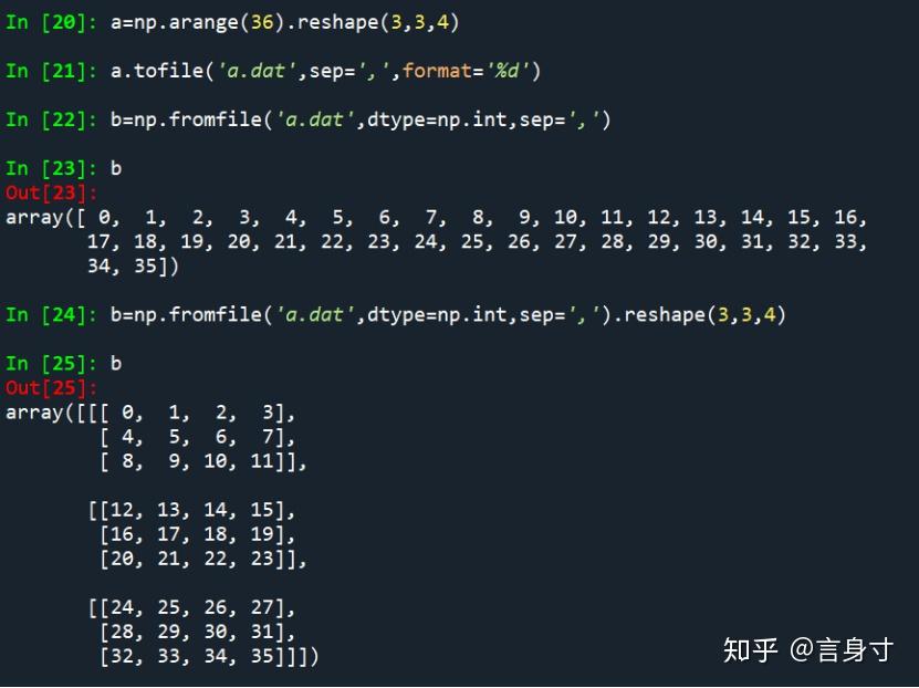 Python学习日记二之NumPy数据存取 知乎