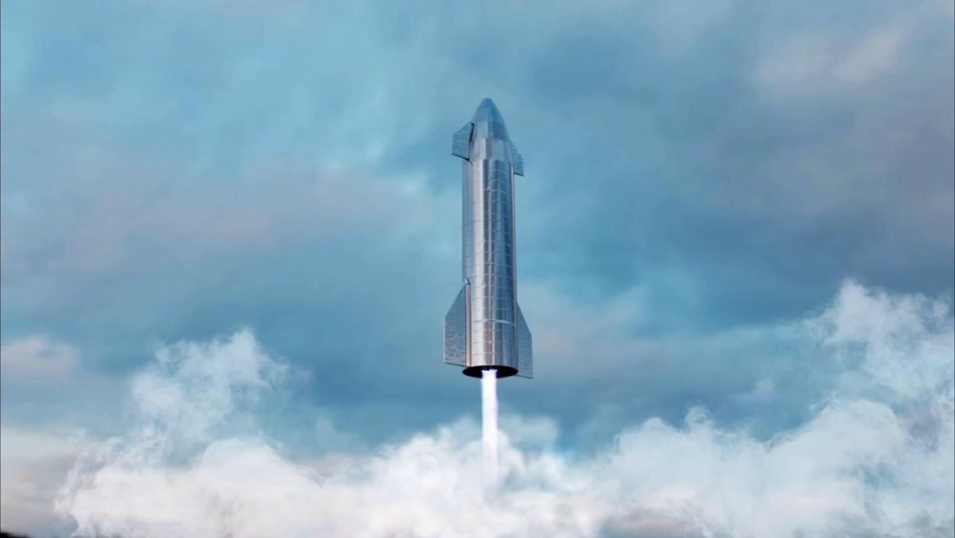 spacex的sn8星际飞船试飞爆炸画面