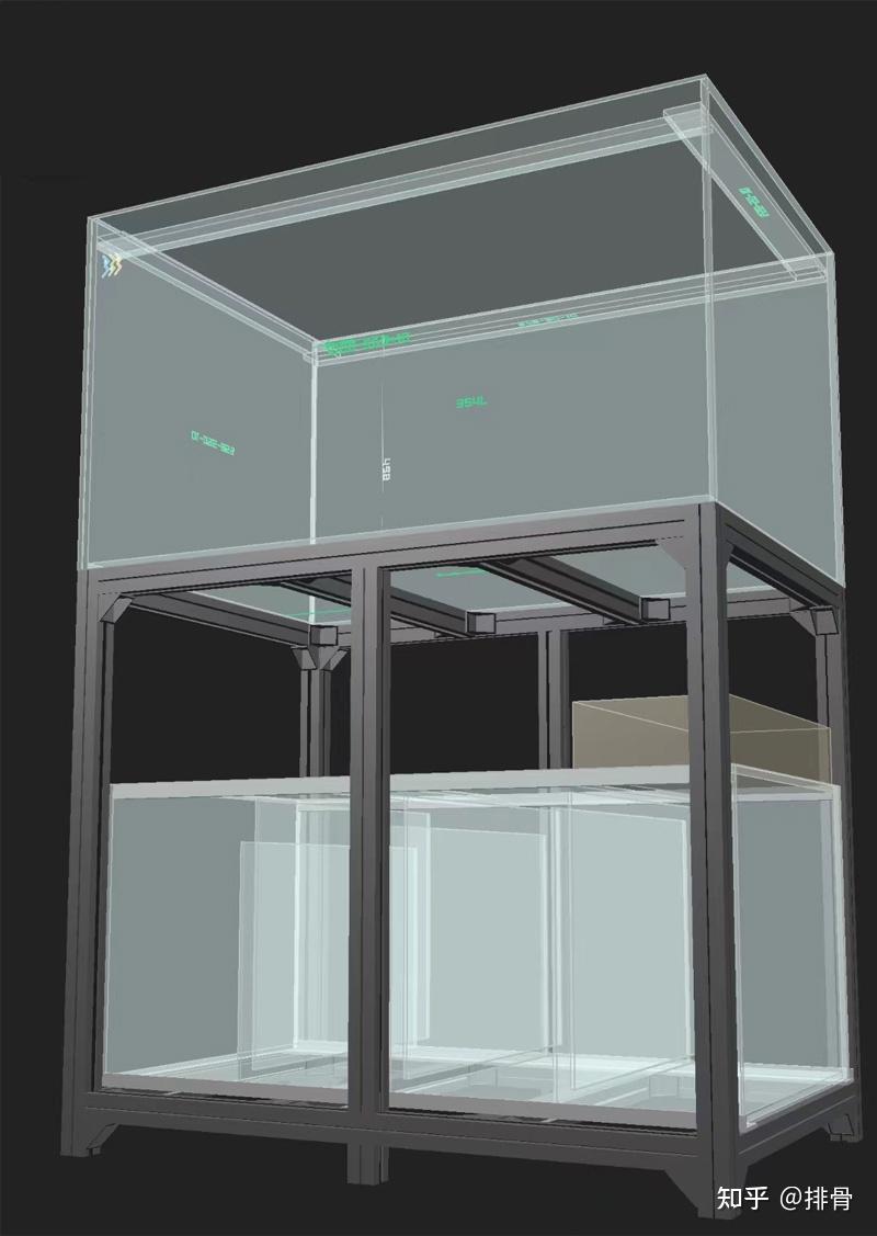 带缸体包边的客厅鱼缸,比上面裸缸稍微好看些.