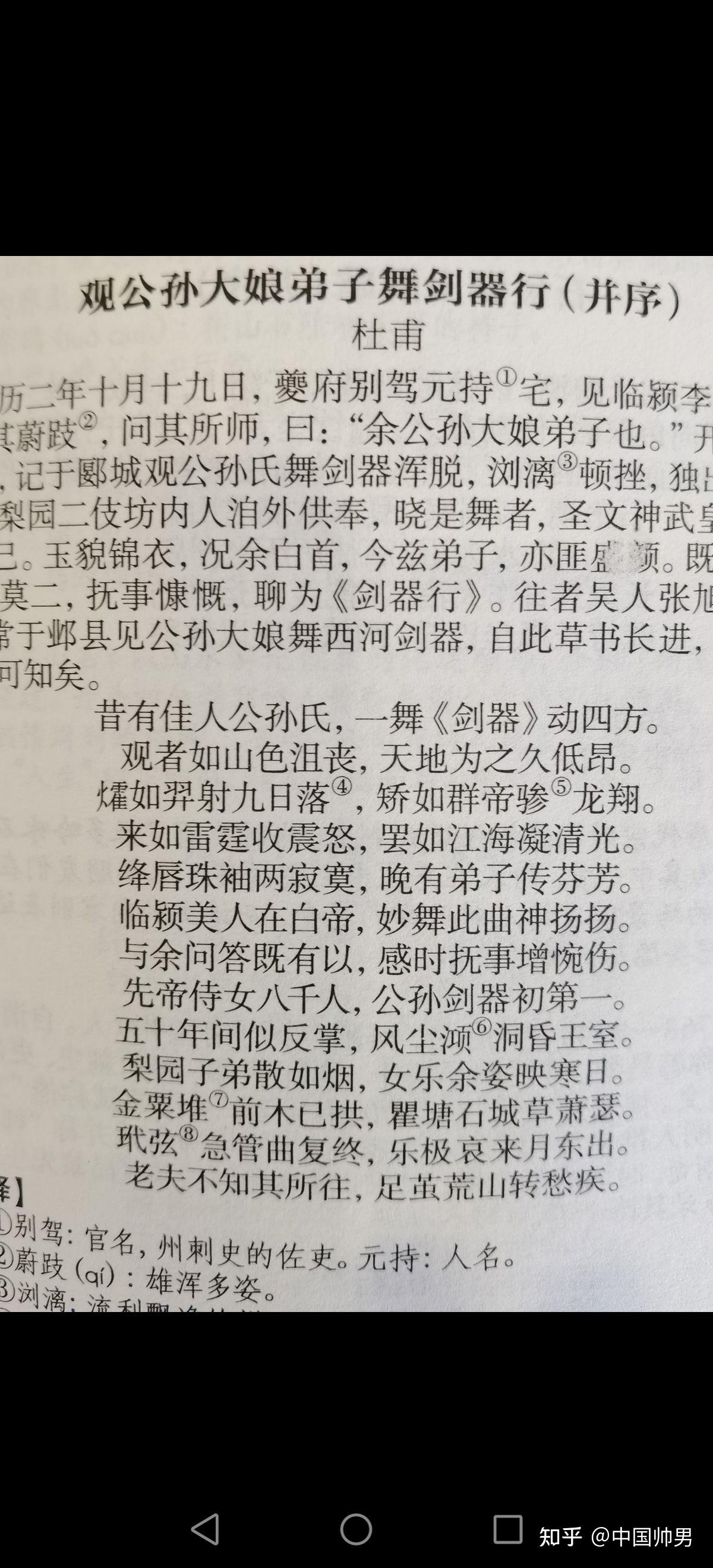 观公孙大娘弟子舞剑器行唐杜甫