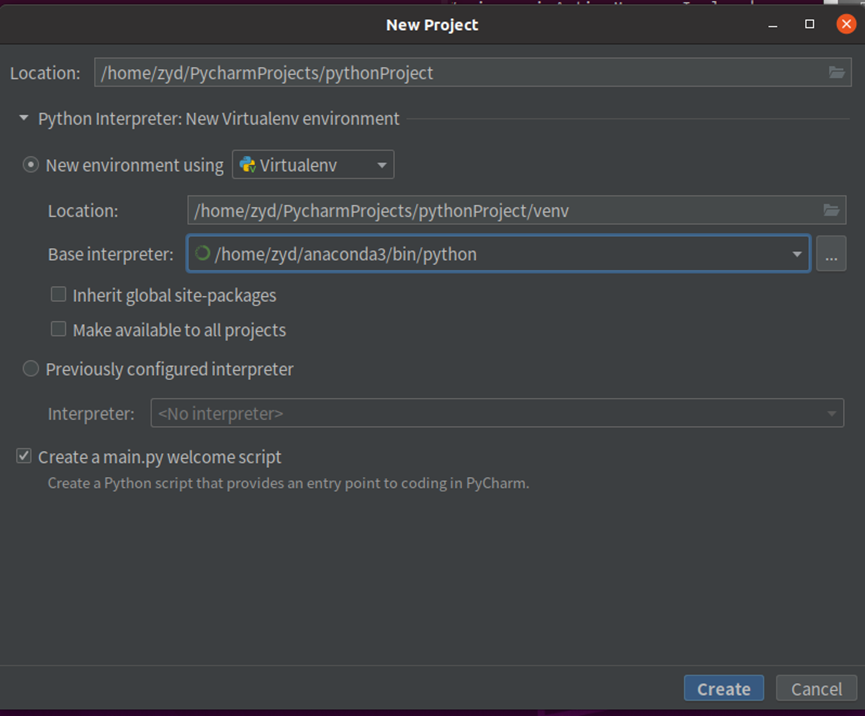 Ubuntu pycharm 