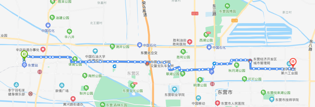 山东东营火车站8路公交车路线:06:15-20:00:火车站→大昌工贸公司