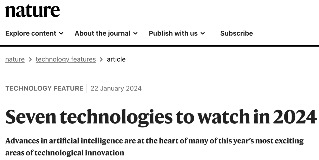 Nature｜2024年值得关注的七项技术 - 知乎