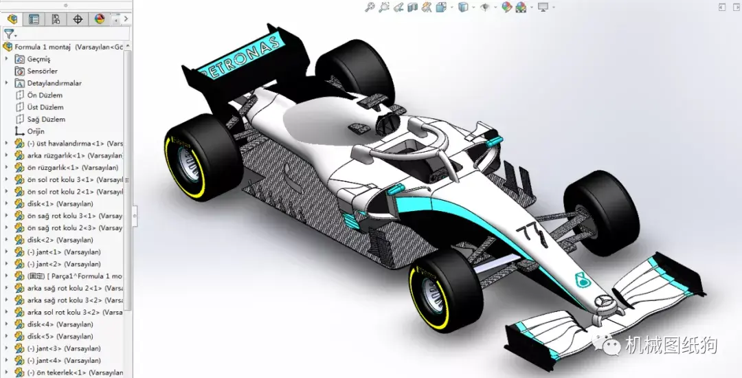 【卡丁赛车】formula 1 f1方程式赛车简易模型3d图纸 solidworks设计