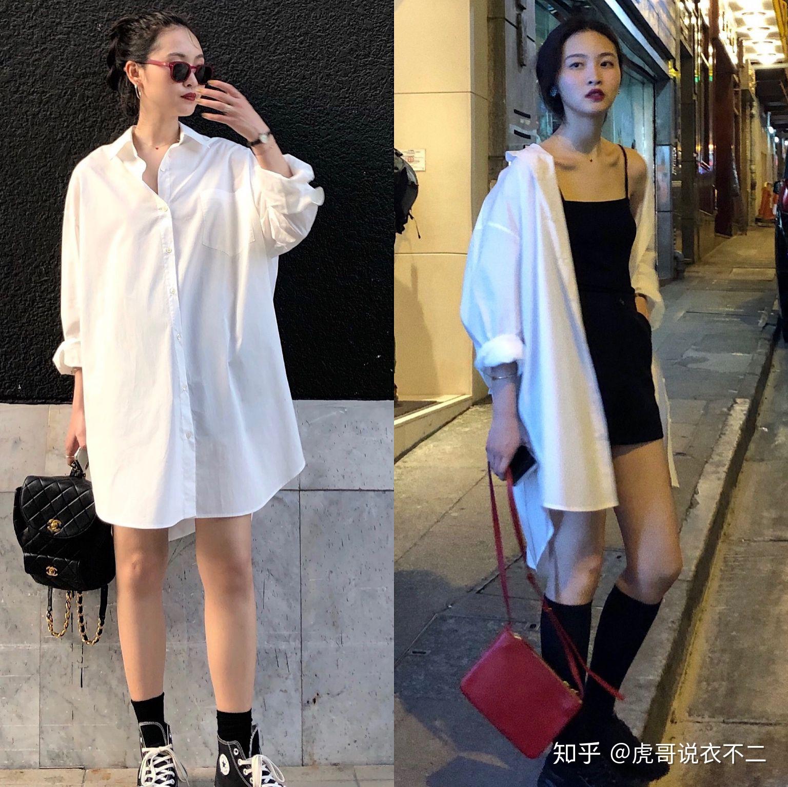 一般都会选择前短后长的下摆设计,无论是当裙子穿还是当防晒服敞开穿