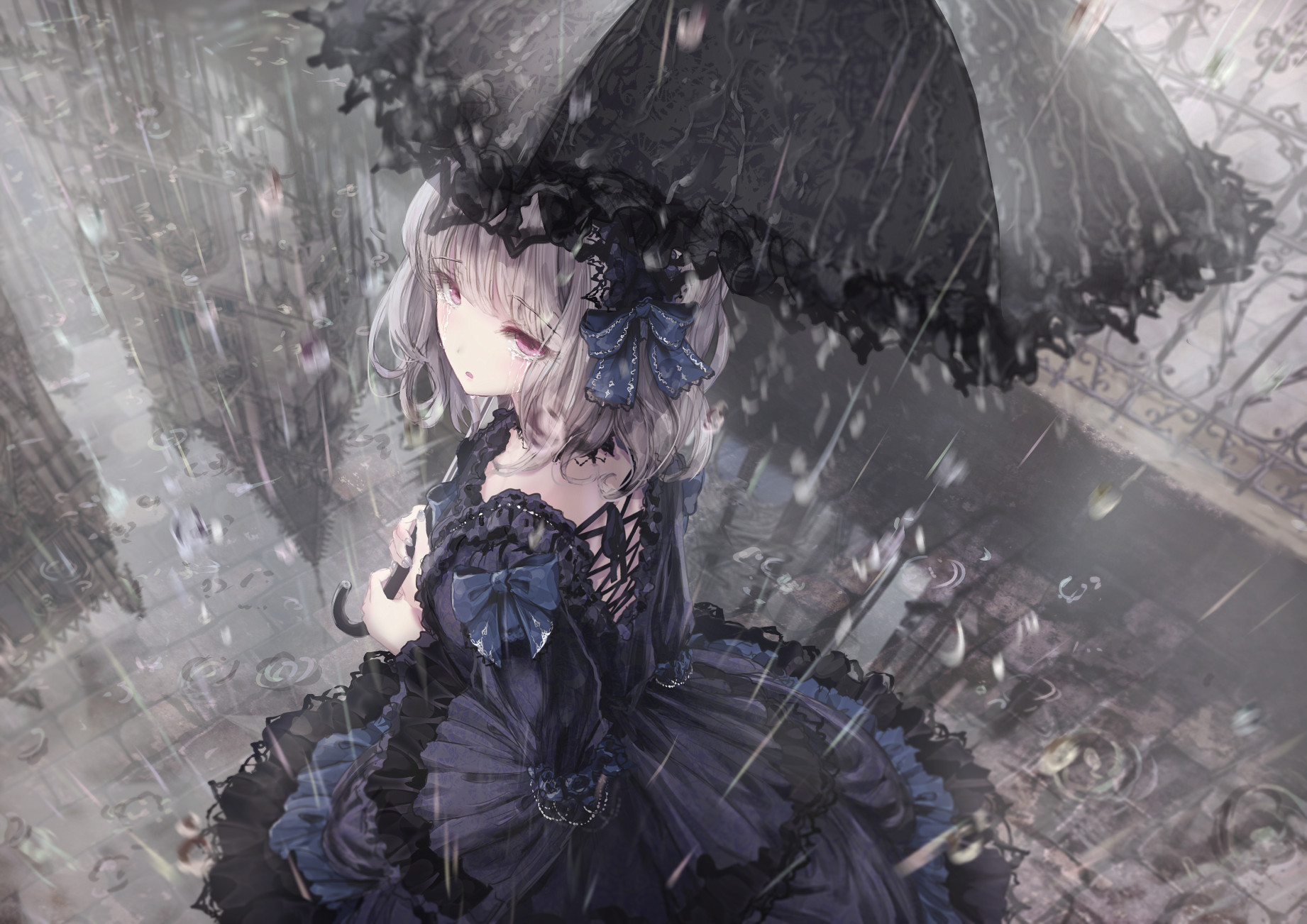 有哪些雨天的动漫电脑壁纸