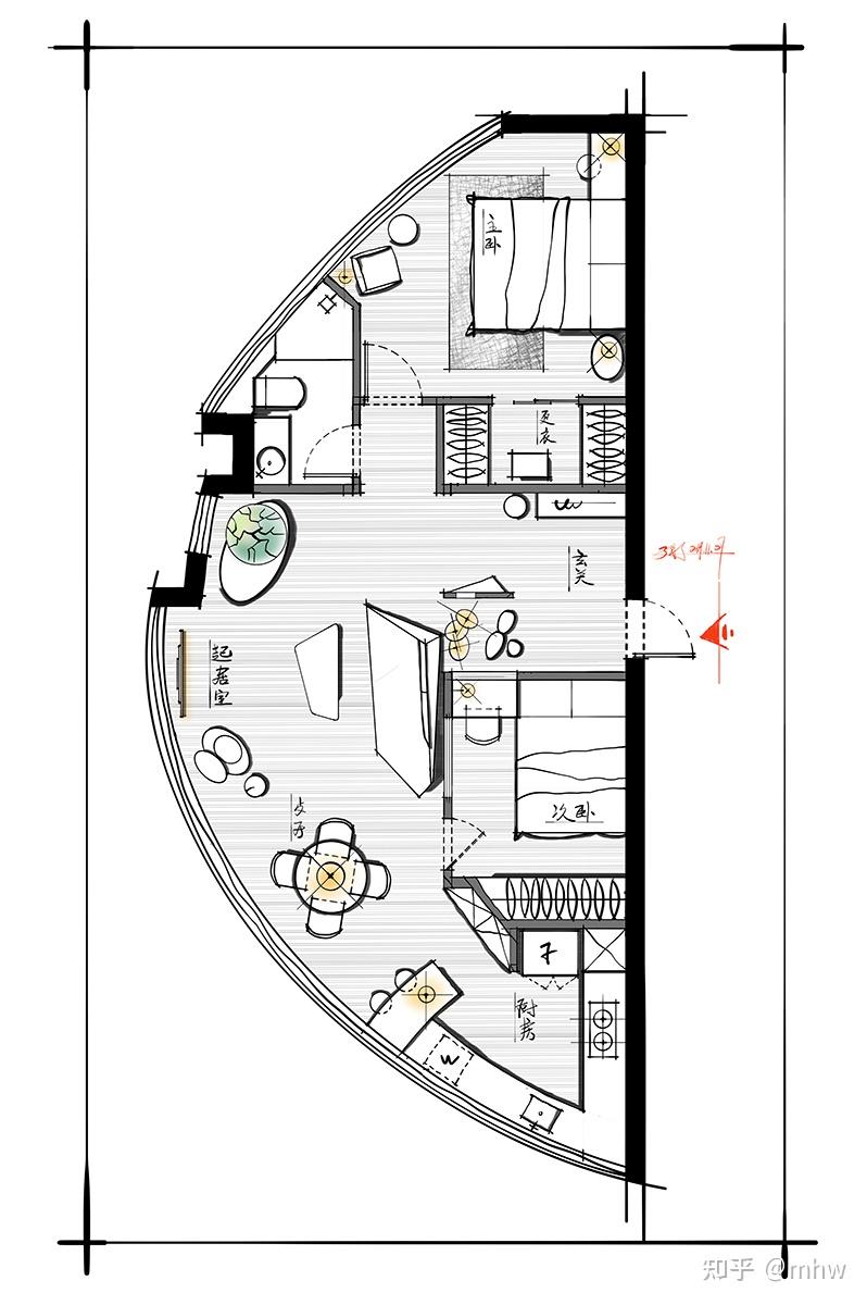 平面是三角形的房間角落如何設計不浪費