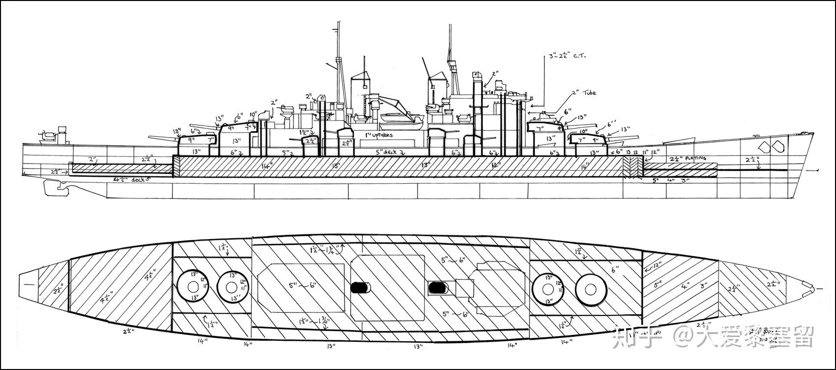 二战战舰设计图纸图片