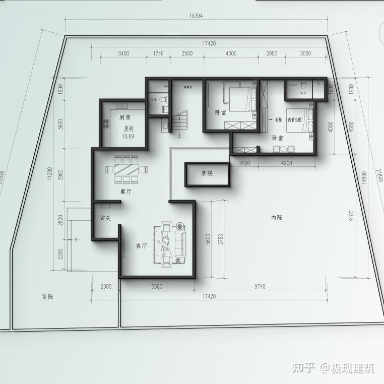 广东三层L型现代风自建别墅设计图 - 知乎
