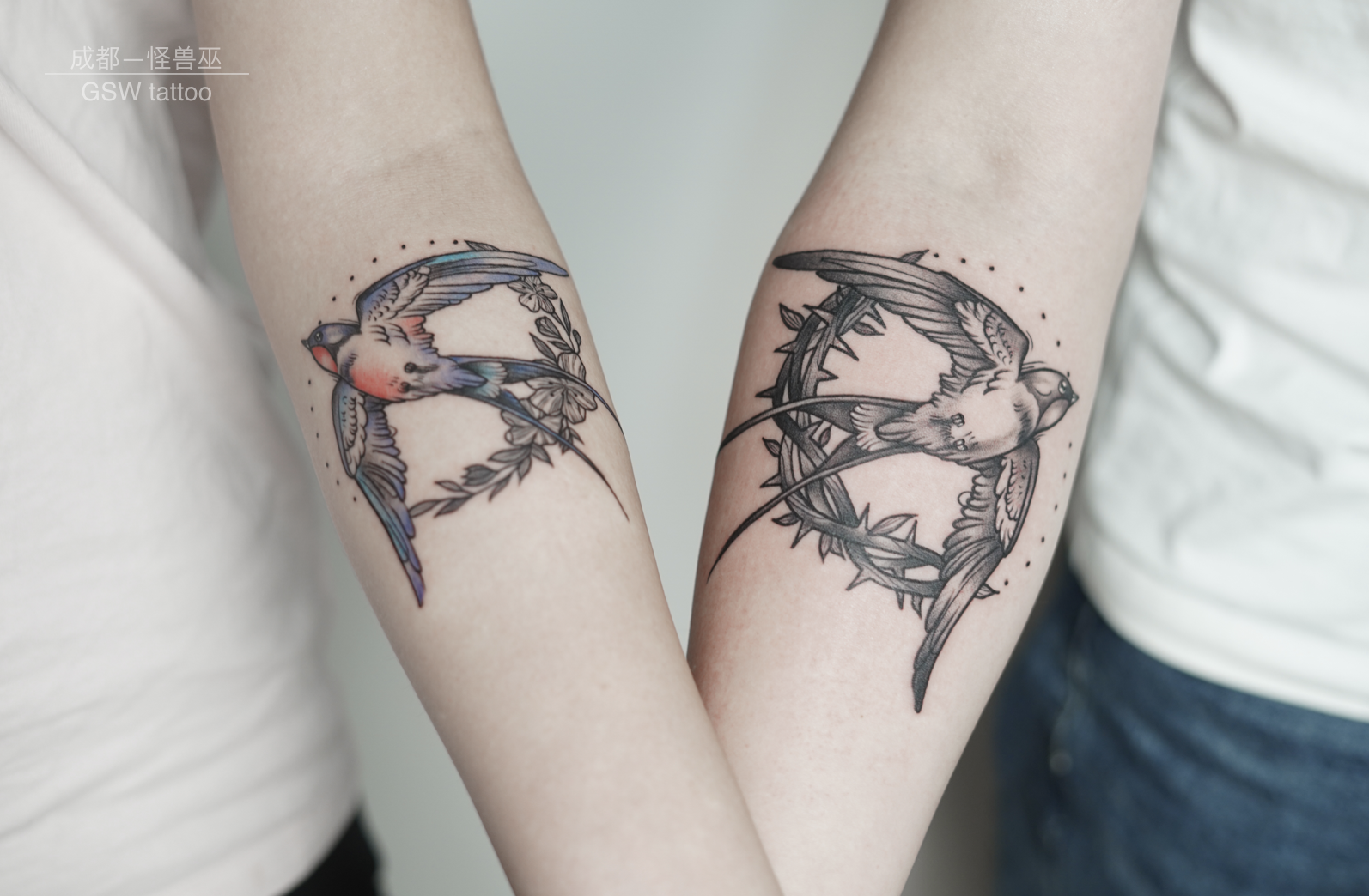 2020年1月权志龙同款天使纹身作品分享 - 小腿 武汉老兵纹身