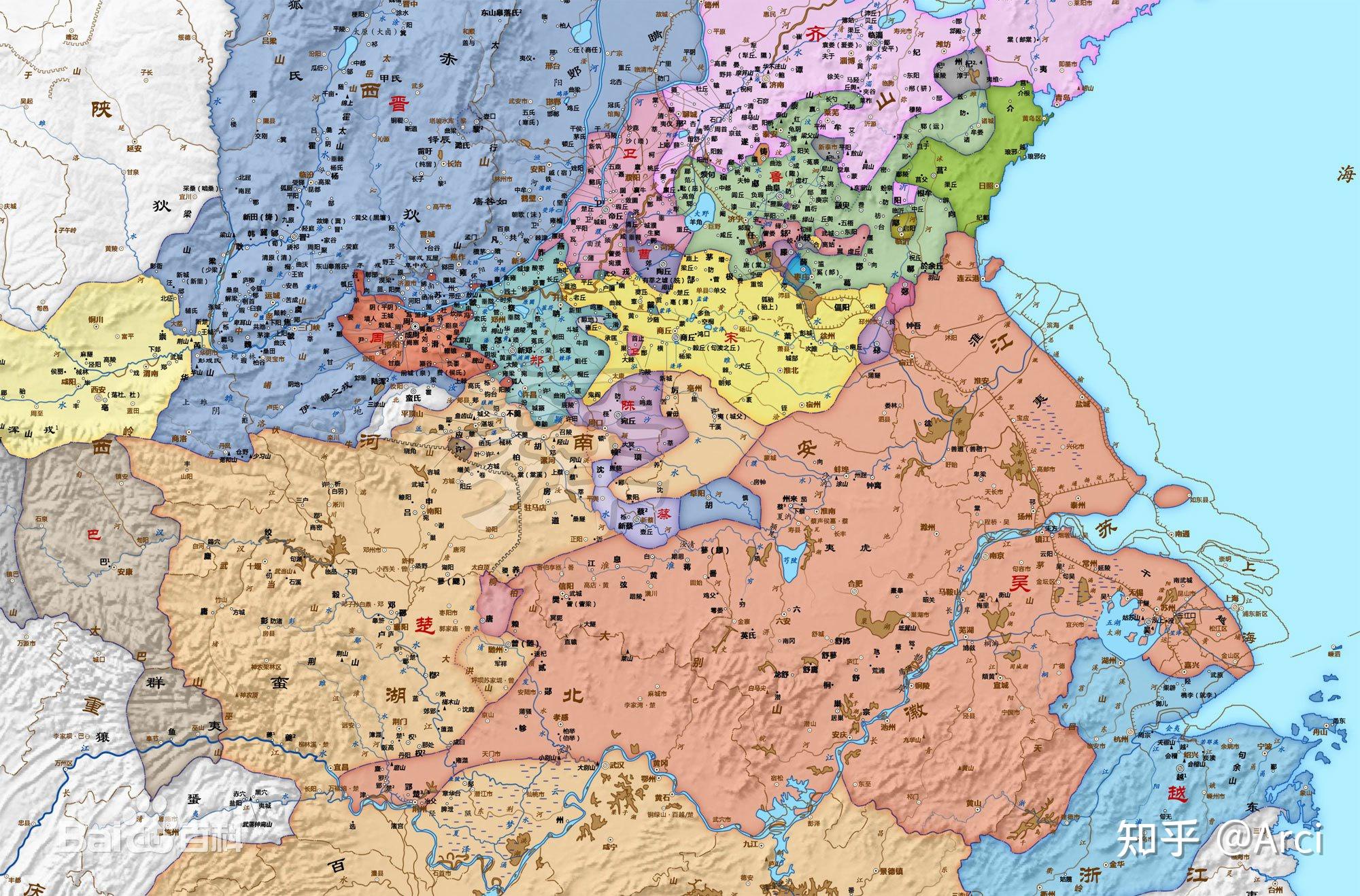 东周列国地图图片