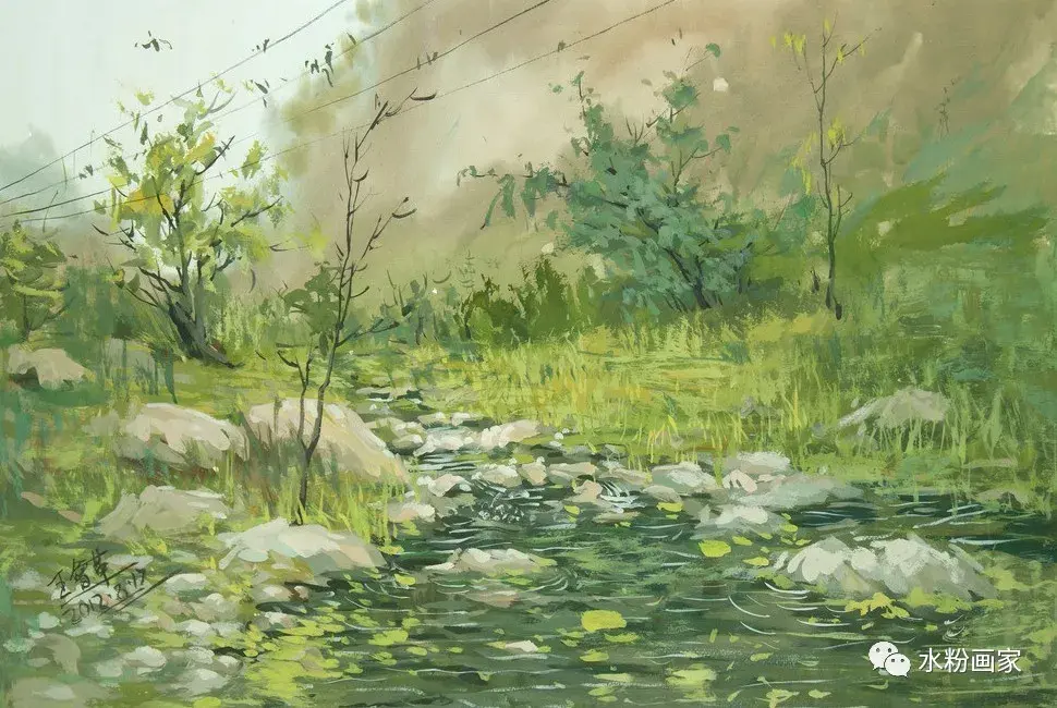 水粉欣赏风景画