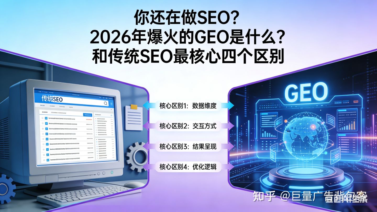你还在做SEO?2026年爆火的GEO是什么?和传统SEO最核心四个区别