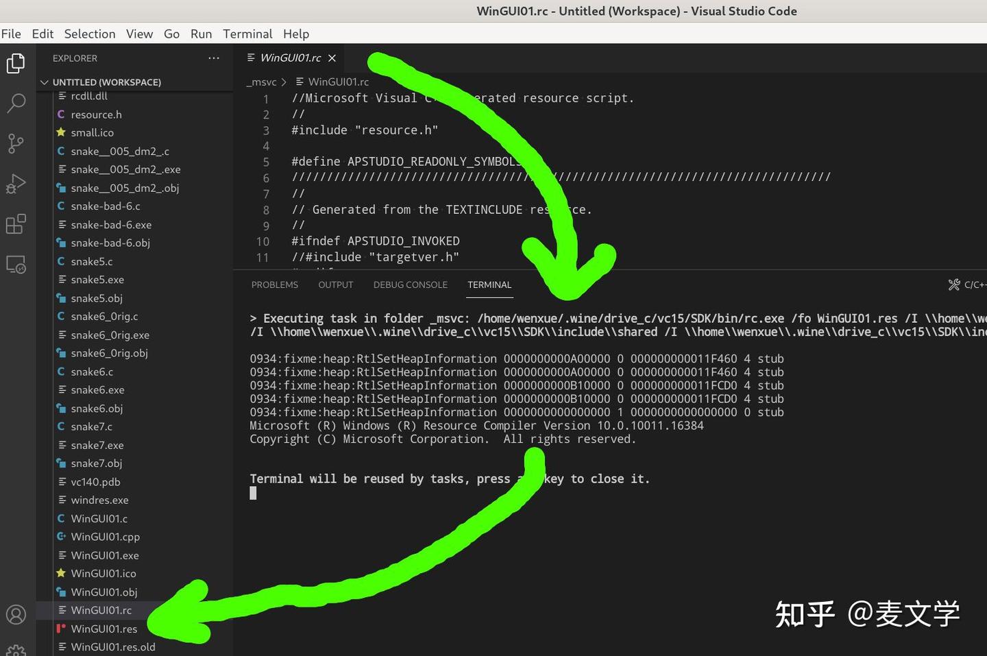 Resource Compiler VS CODE笔记:化简为繁为这般 RC.EXE 在 LINUX 下编译 PROGRAMMING WINDOWS 一书中的 Win32 ...